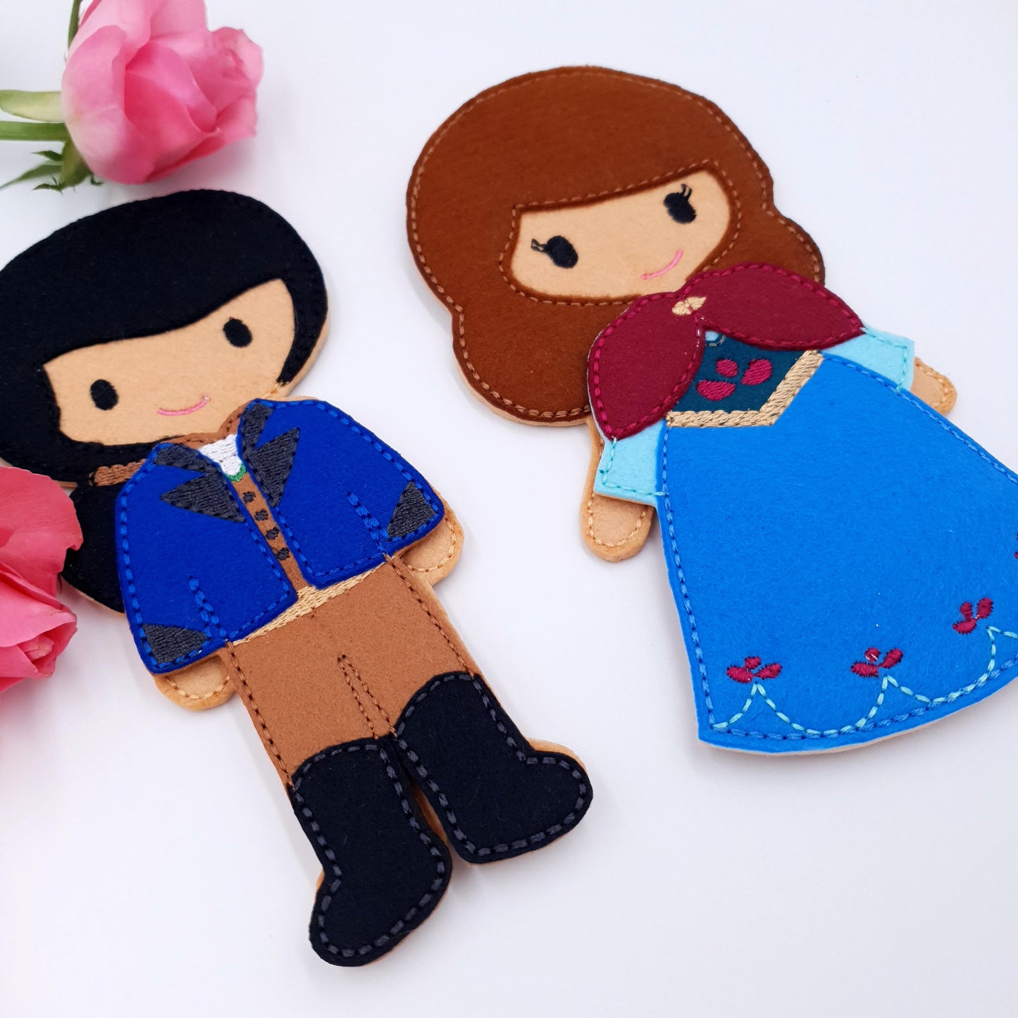 ITH Ice Princess & Prince Felt Doll Embroidery Design Set  5x7 Hoop Digital Download