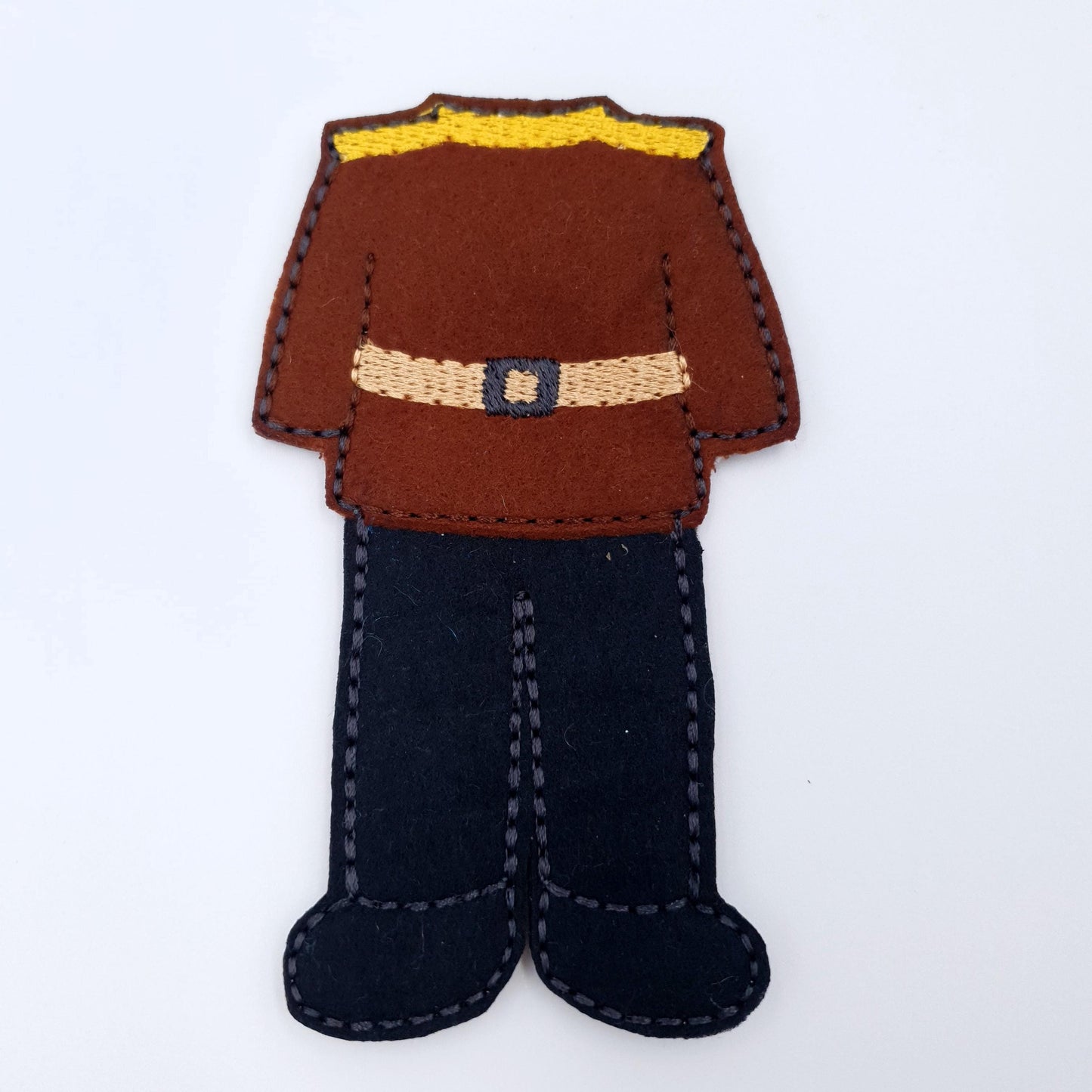 Felt Doll Boy Outfit Machine Embroidery Design ITH Military Uniform Clothes 5x7 Hoop