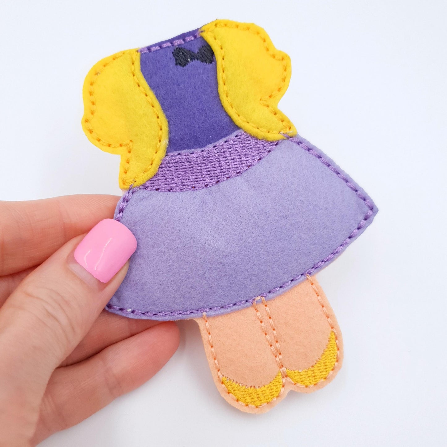 Princess Doll Clothes Embroidery Design: Felt Gown Outfit (5x7 Hoop, Digital Download, PDF Tutorial)