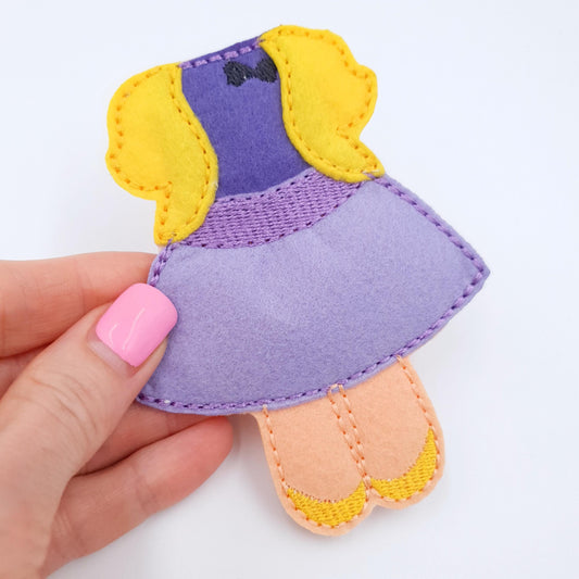 Princess Doll Clothes Embroidery Design: Felt Gown Outfit (5x7 Hoop, Digital Download, PDF Tutorial)