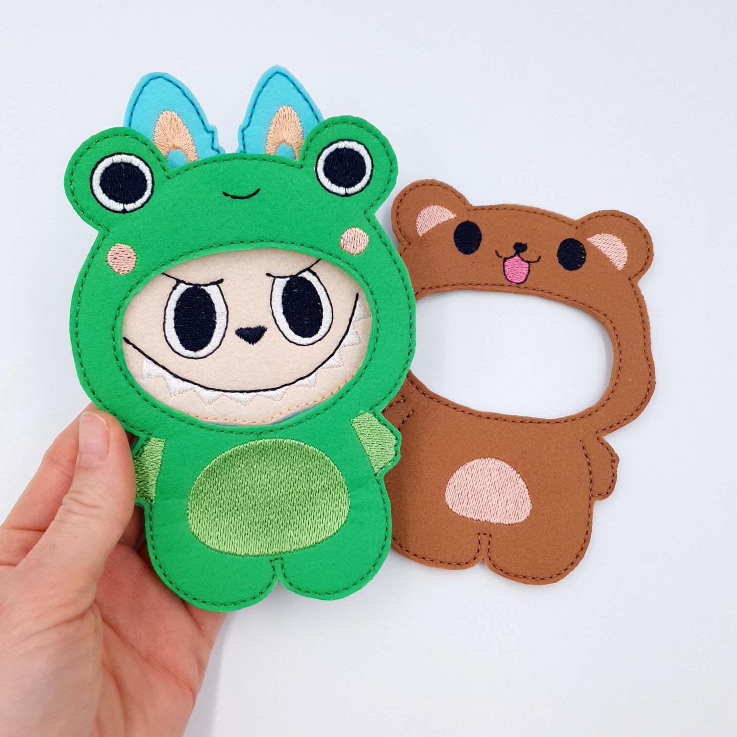 Felt Labubu Doll with Animal Suits Machine Embroidery File Quiet Book