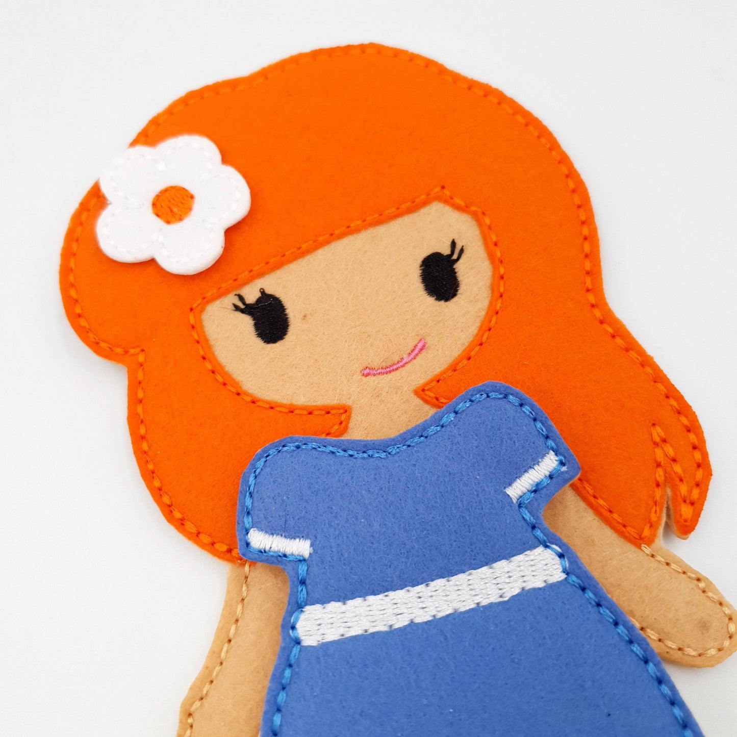 Doll & Blue Dress Embroidery Set - 5x7 Hoop Digital