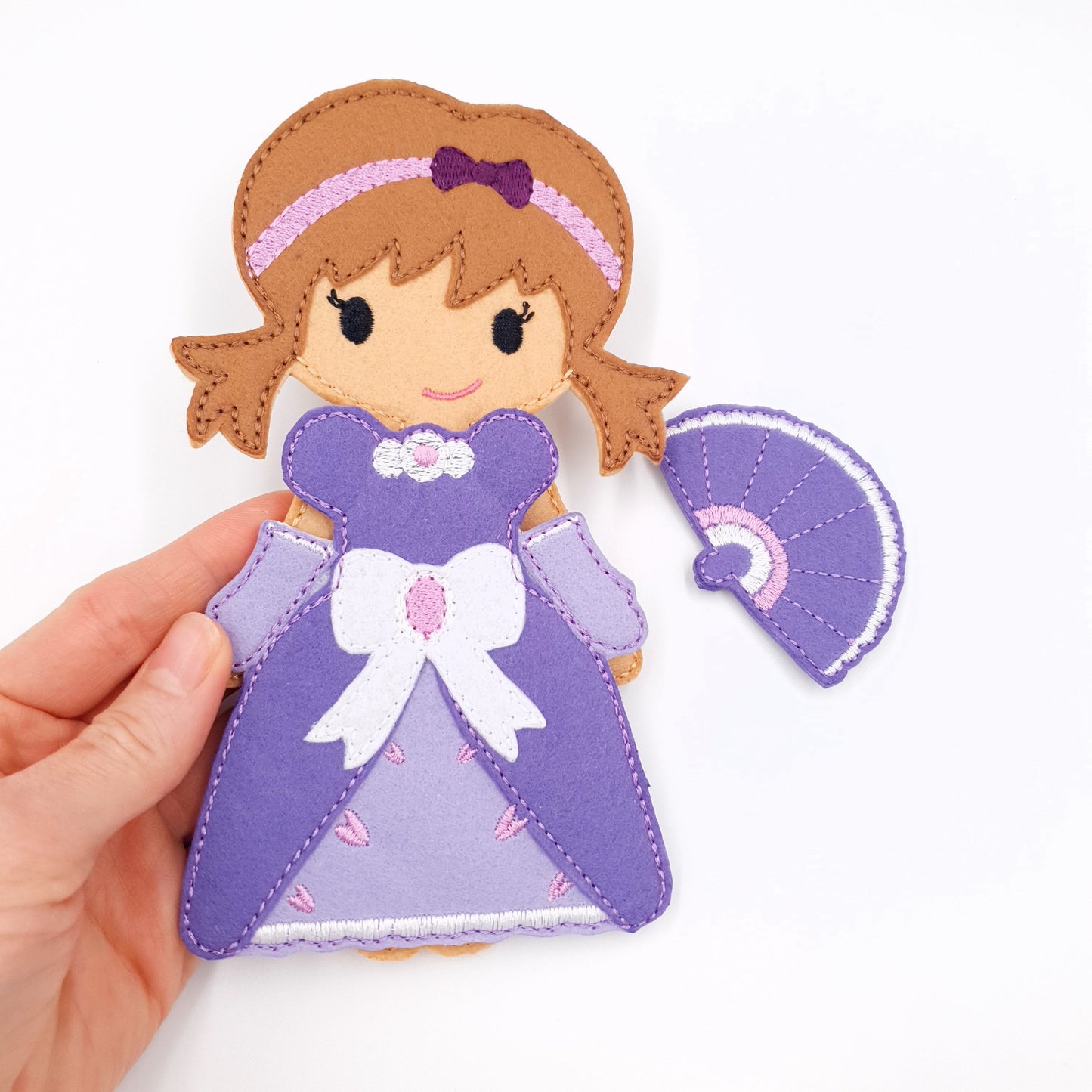 Regal Princess Doll and Fan Set ITH Machine Embroidery Design