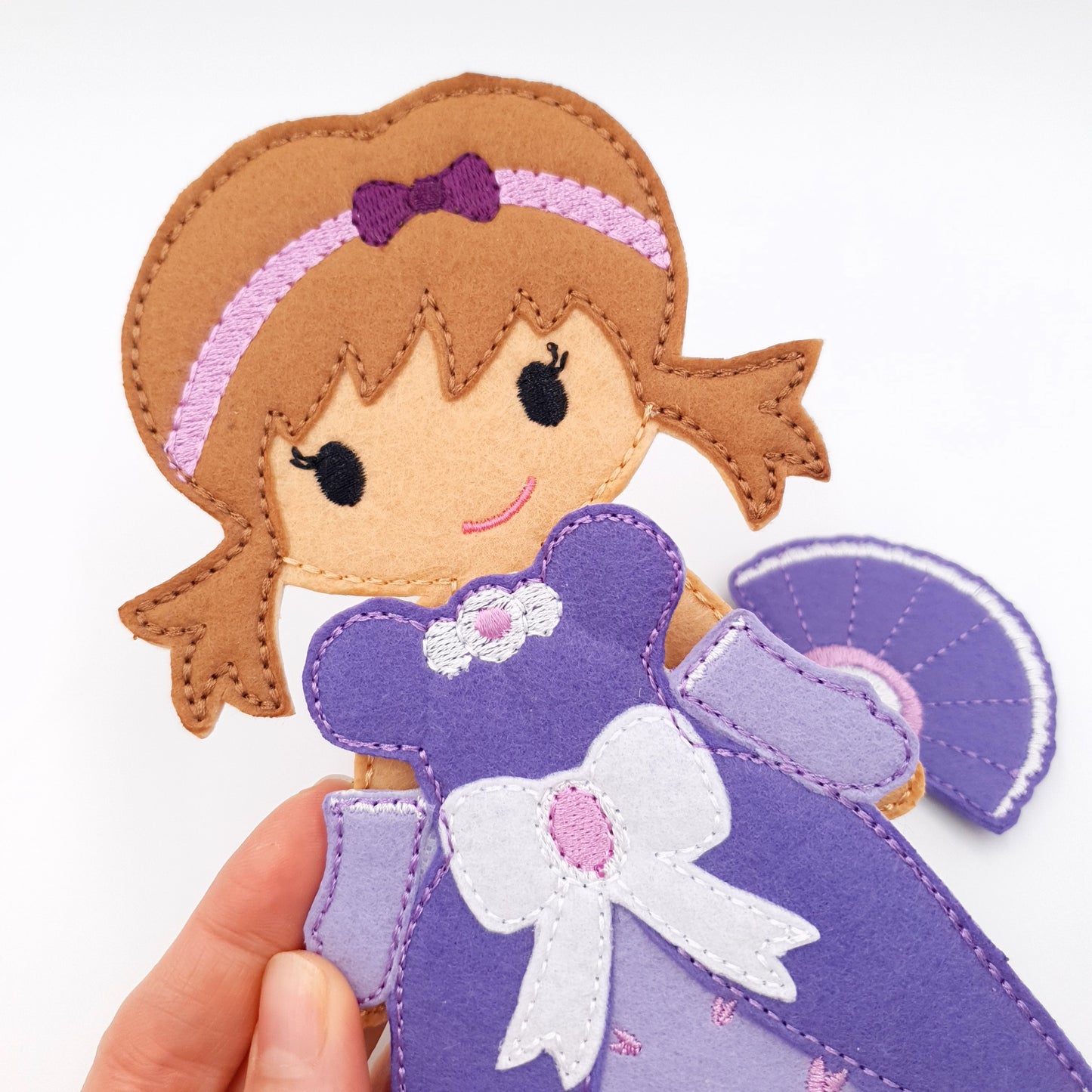 Regal Princess Doll and Fan Set ITH Machine Embroidery Design