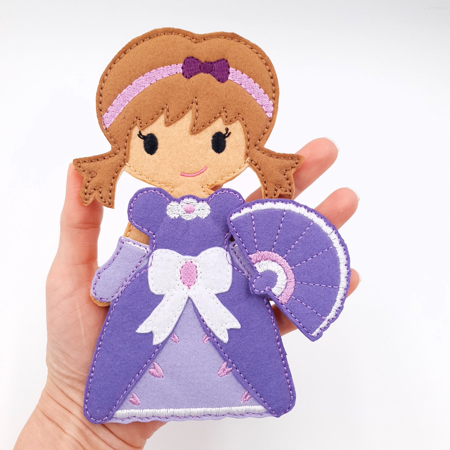 Regal Princess Doll and Fan Set ITH Machine Embroidery Design