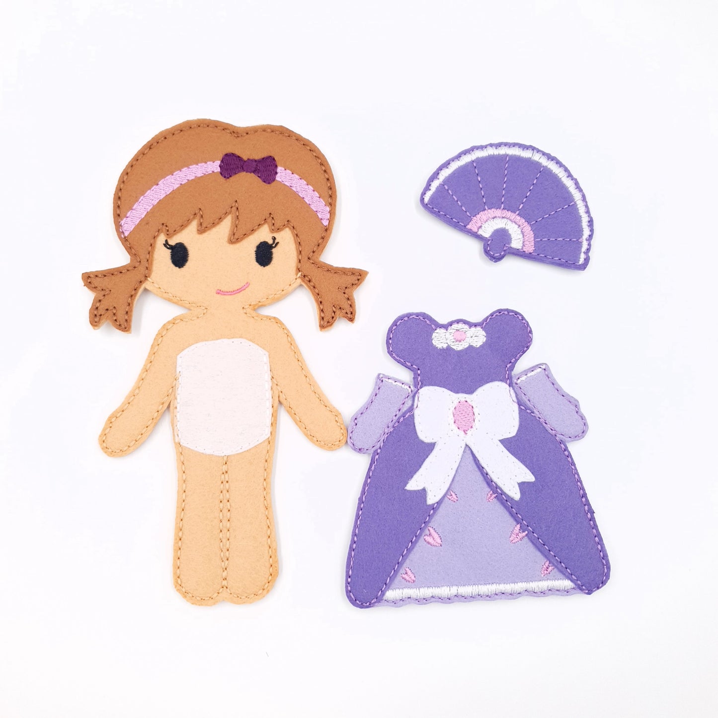 Regal Princess Doll and Fan Set ITH Machine Embroidery Design