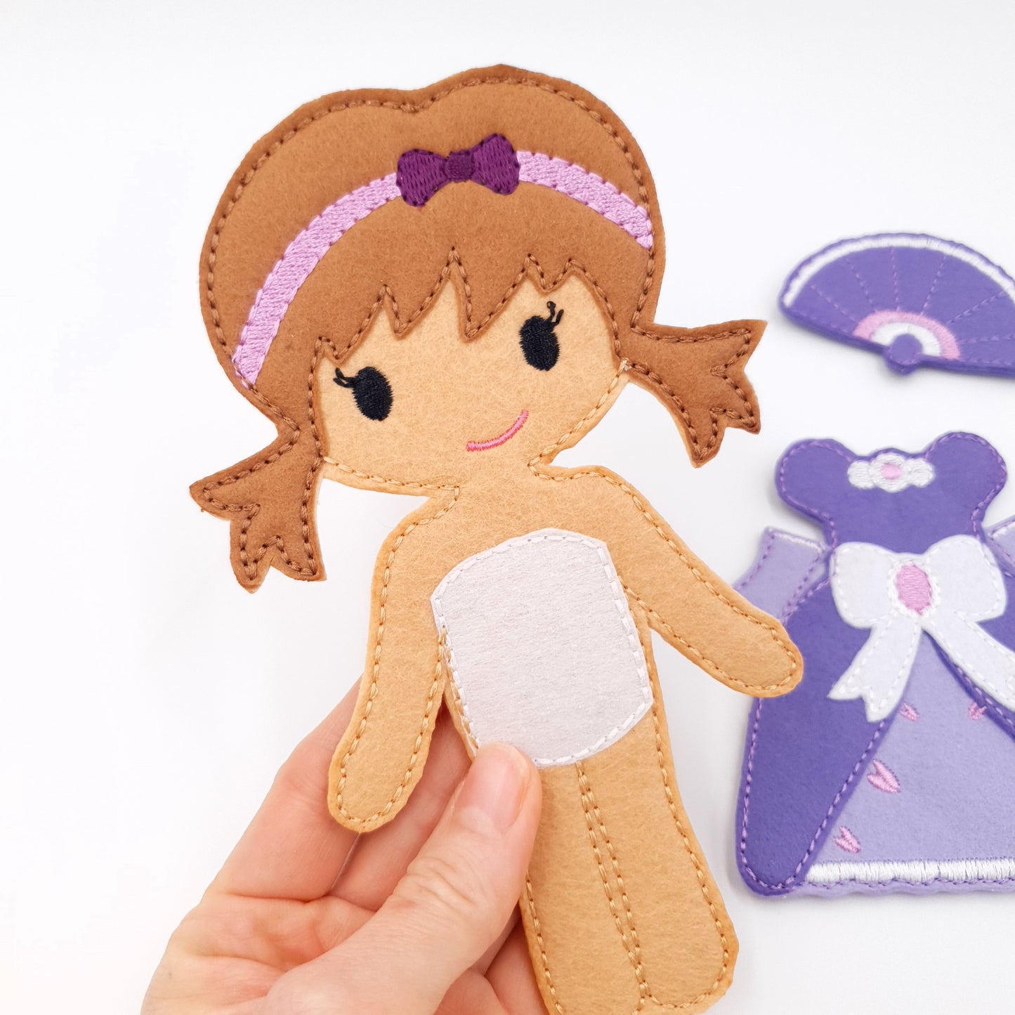 Regal Princess Doll and Fan Set ITH Machine Embroidery Design