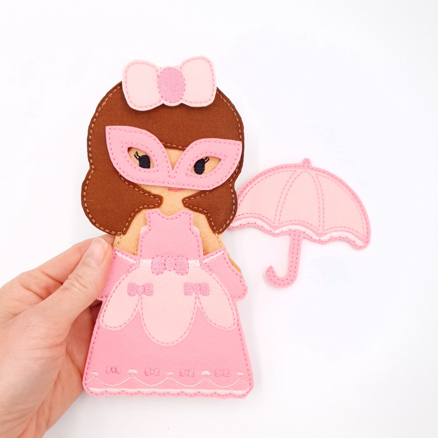 Pink Masquerade Princess Doll with Umbrella