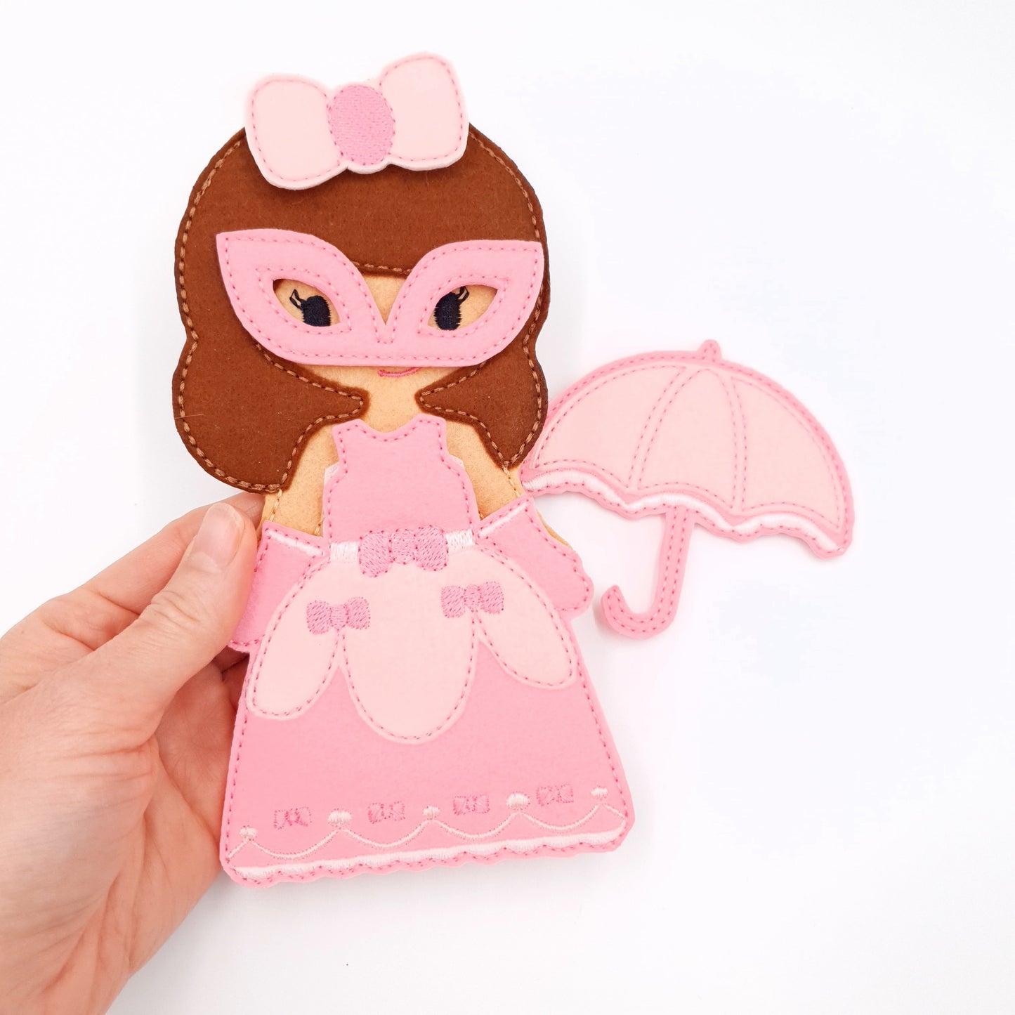 Pink Masquerade Princess Doll with Umbrella