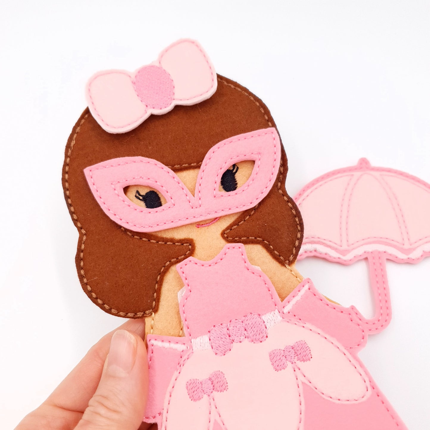 Pink Masquerade Princess Doll with Umbrella