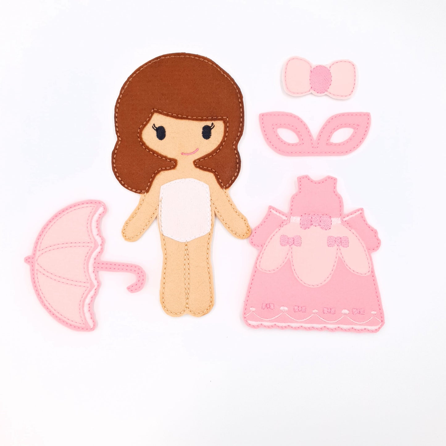 Pink Masquerade Princess Doll with Umbrella