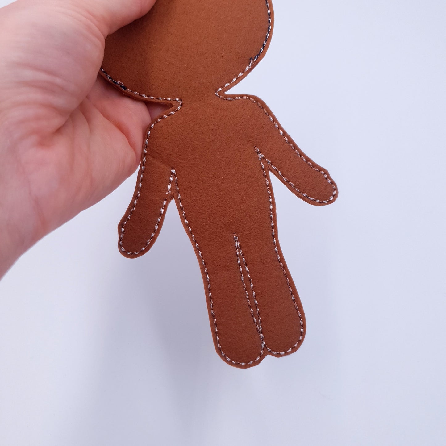 Curly Hair Felt Doll Base ITH Machine Embroidery Dark Skin