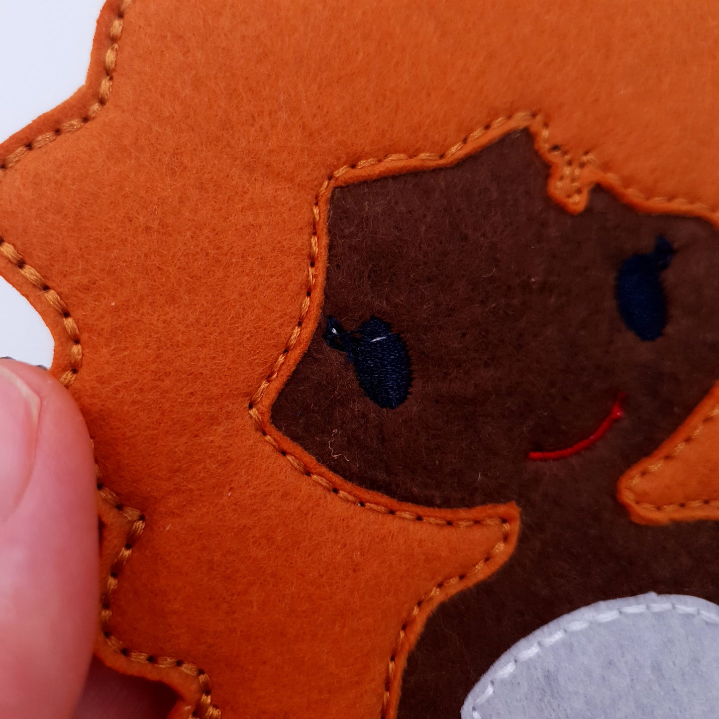 Curly Hair Felt Doll Base ITH Machine Embroidery Dark Skin