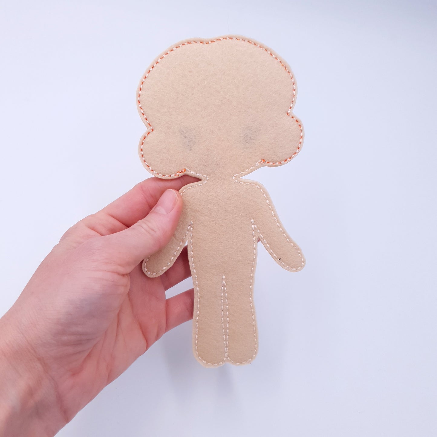 ITH Dress Up Doll Machine Embroidery Design Light Skin Short Curly Hair