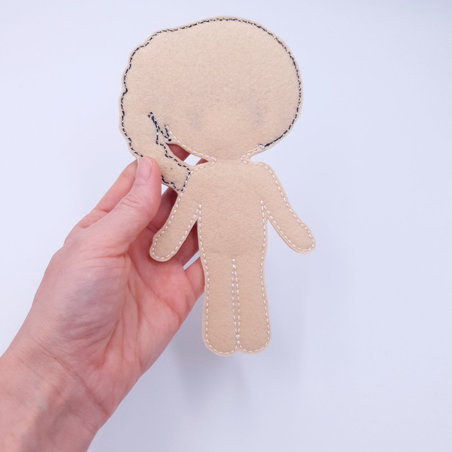 ITH Dress Up Doll Machine Embroidery Design Light Skin Side Ponytail