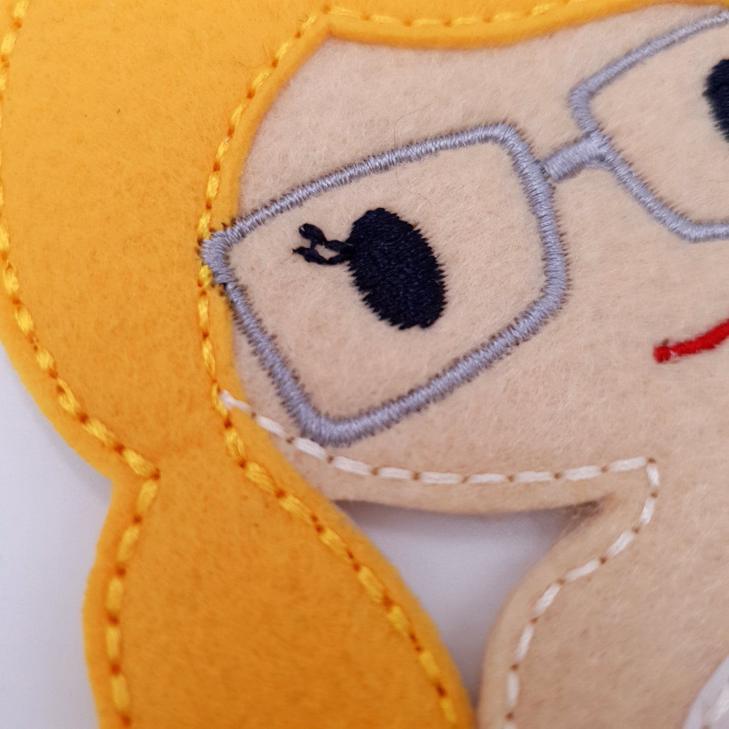 ITH Blonde Girl Dress Up Doll with Glasses Machine Embroidery Design Felt Toy for 5x7 Hoop
