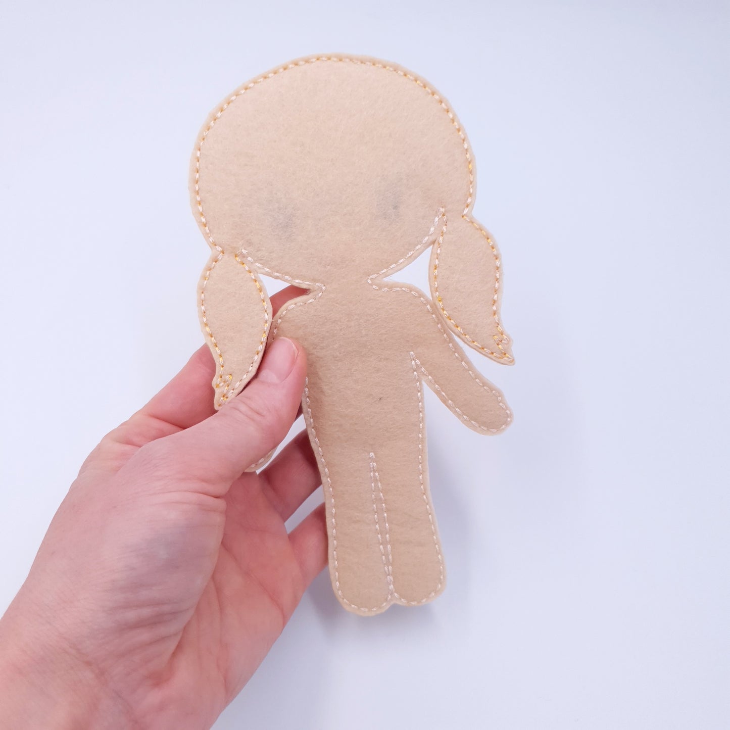 ITH Blonde Girl Dress Up Doll with Glasses Machine Embroidery Design Felt Toy for 5x7 Hoop