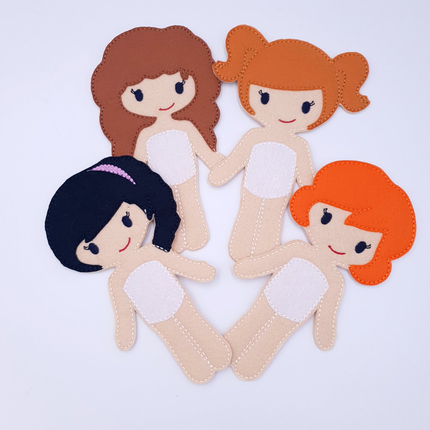 ITH Dress Up Dolls Starter Pack 4 Base Dolls Machine Embroidery Design