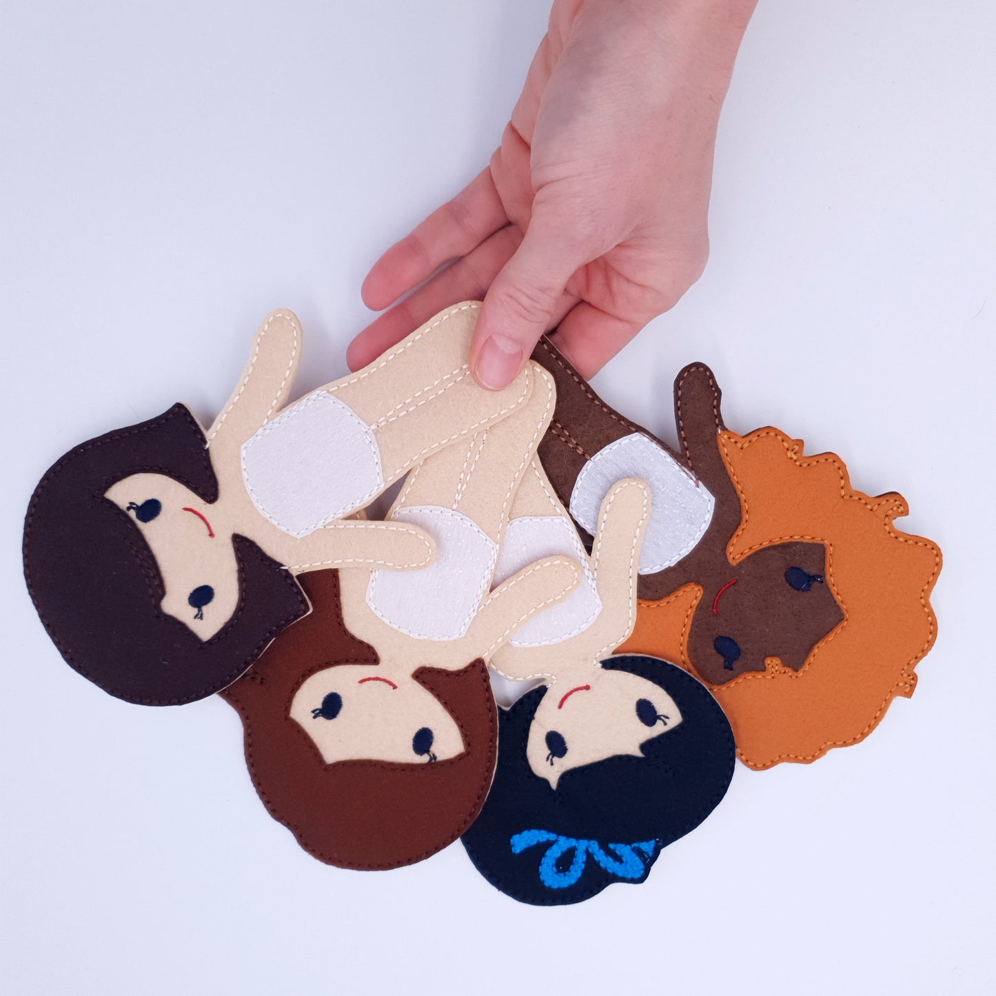 ITH Dress Up Dolls Multi Skin Tone 4 Base Dolls Machine Embroidery Design