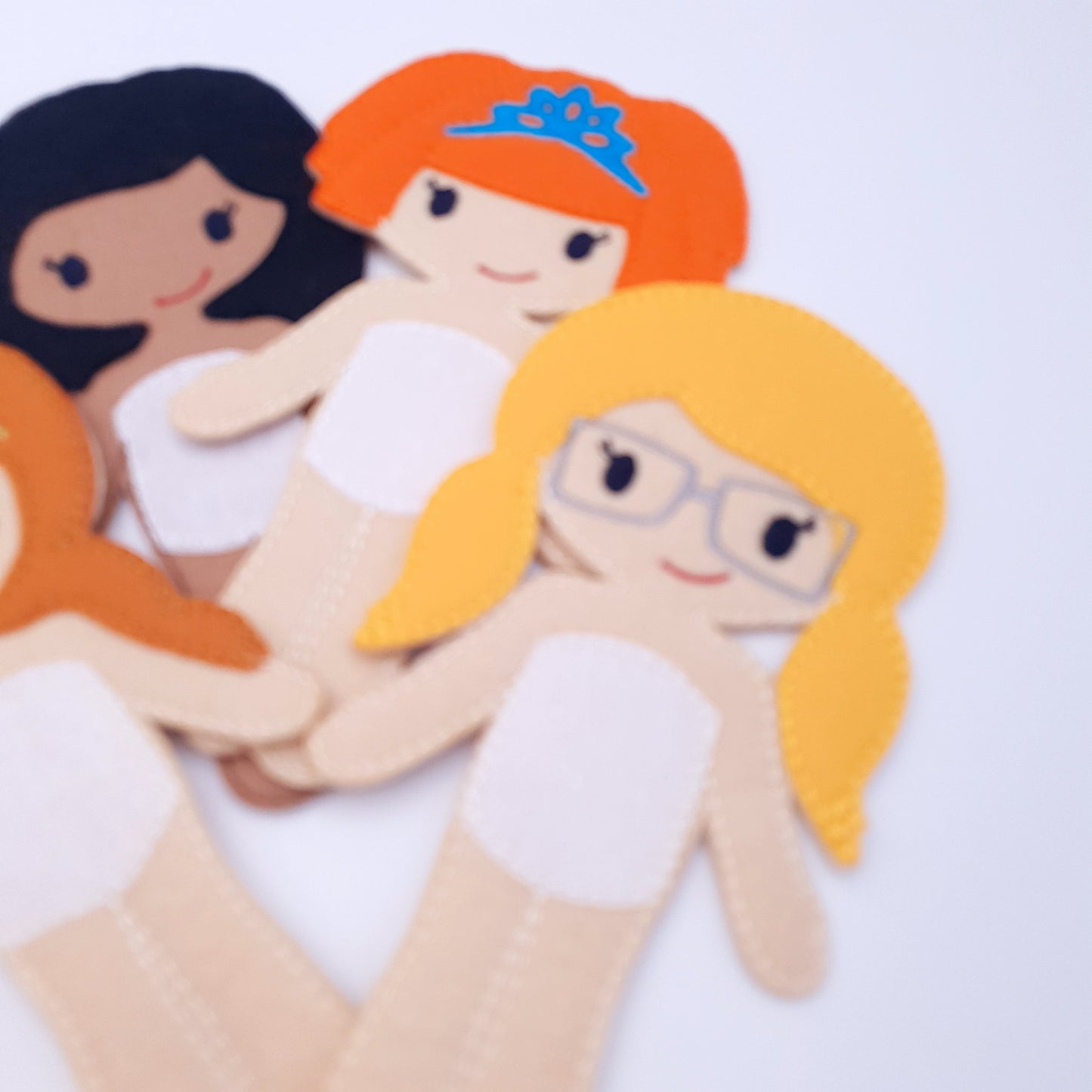 ITH Dress Up Dolls Characters Set 4 Base Dolls Machine Embroidery Design