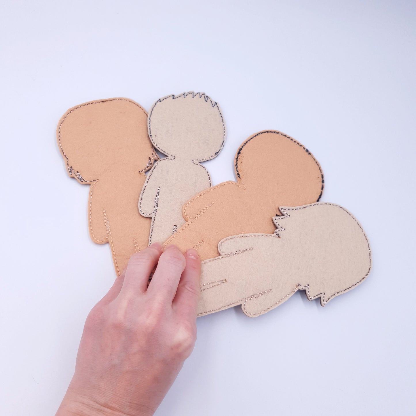 ITH Boy Dress Up Doll Machine Embroidery Applique Set Diverse Felt Male Dolls