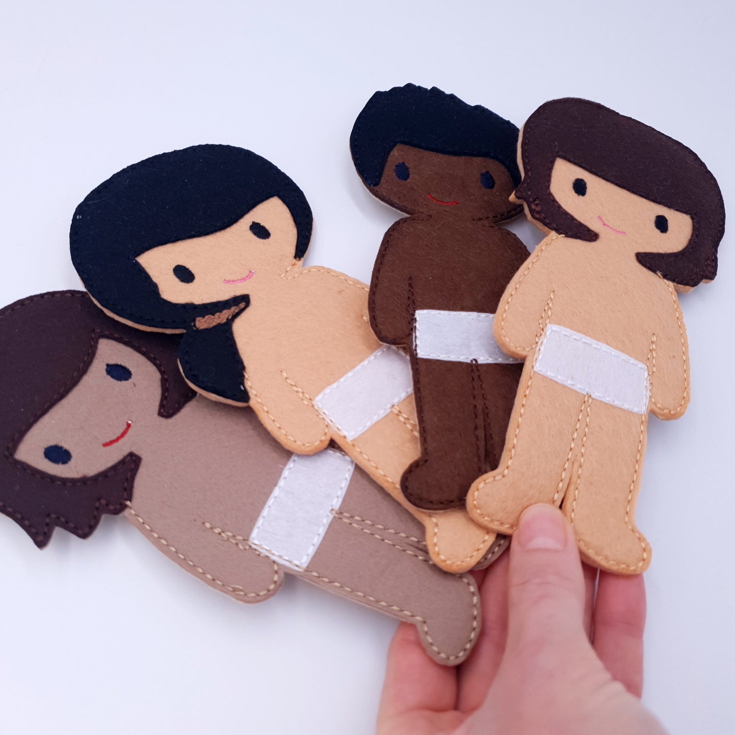 ITH Boy Dress Up Doll Machine Embroidery Applique Set Diverse Felt Male Dolls
