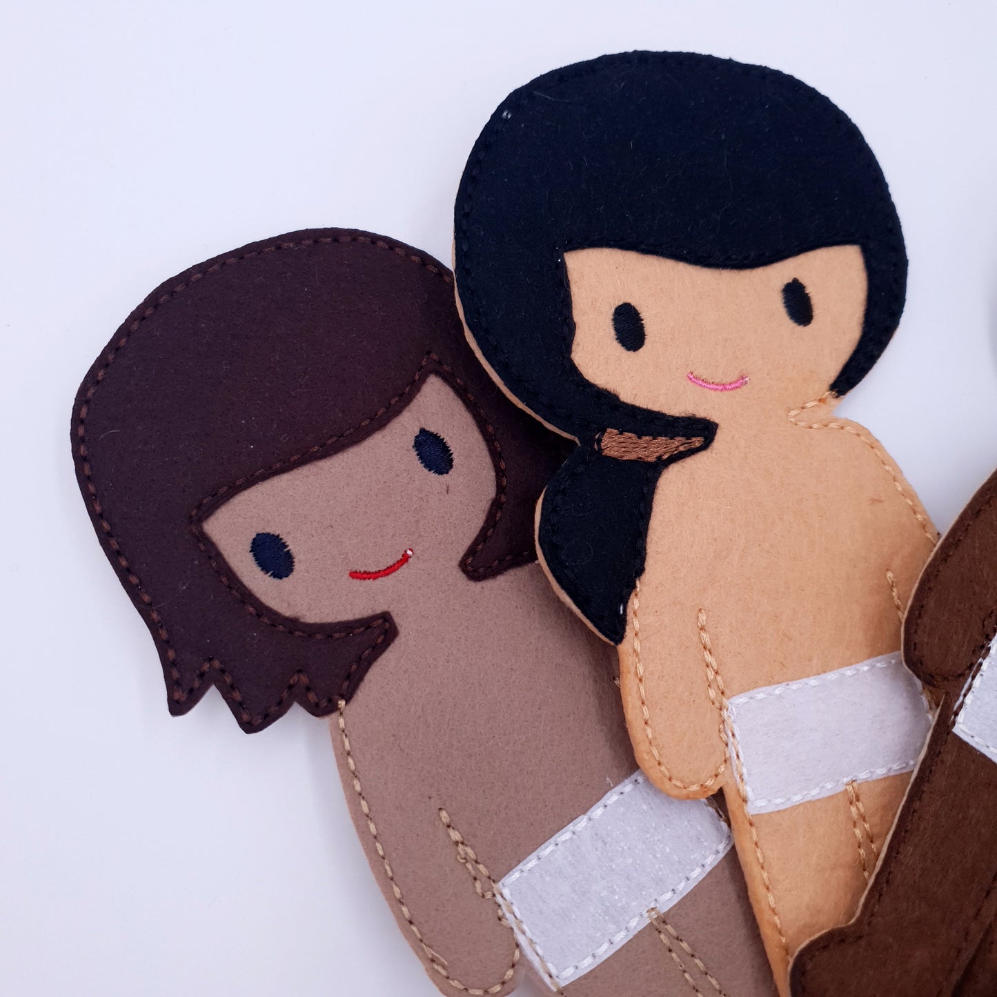 ITH Boy Dress Up Doll Machine Embroidery Applique Set Diverse Felt Male Dolls