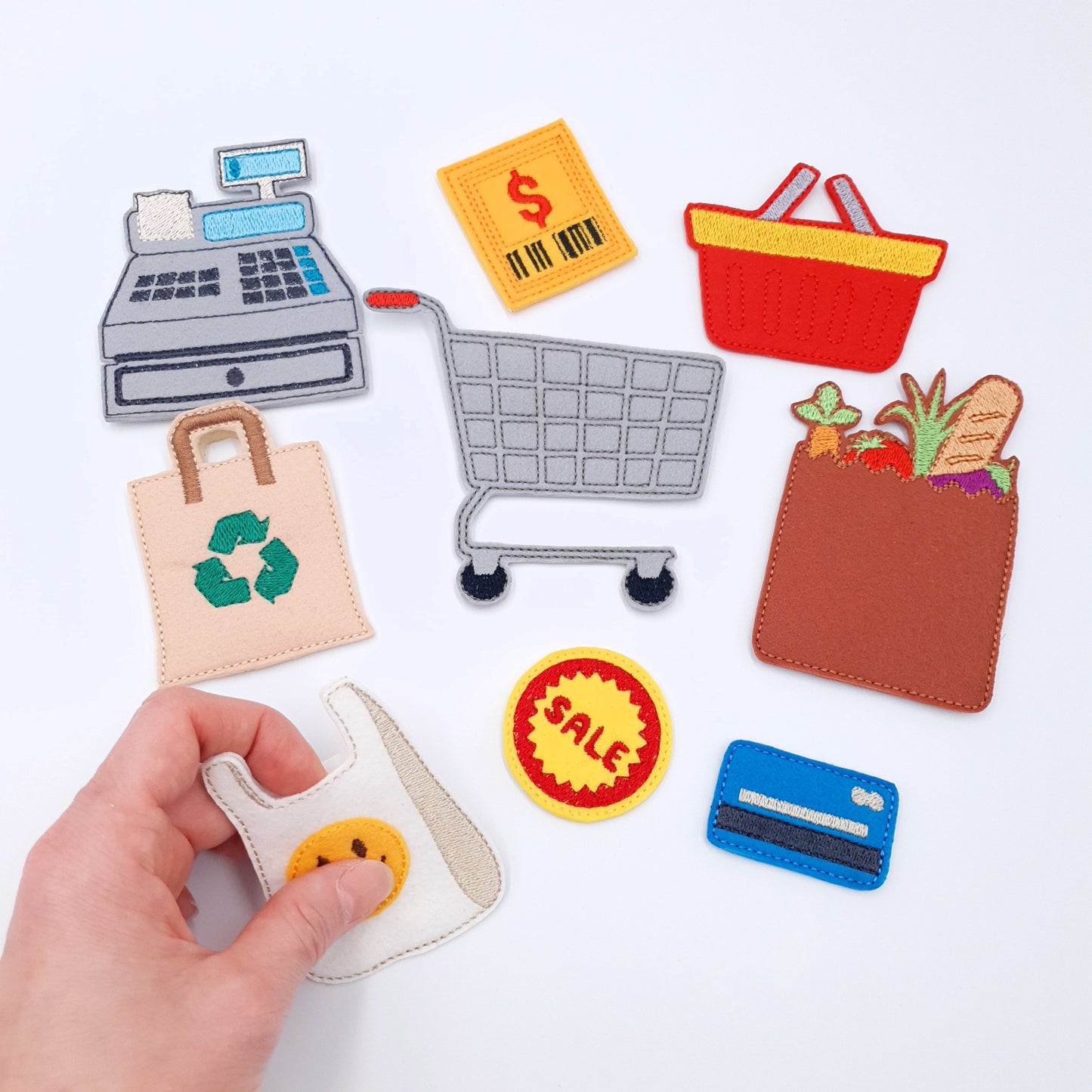 Supermarket Shopping Accessories Applique Machine Embroidery Designs