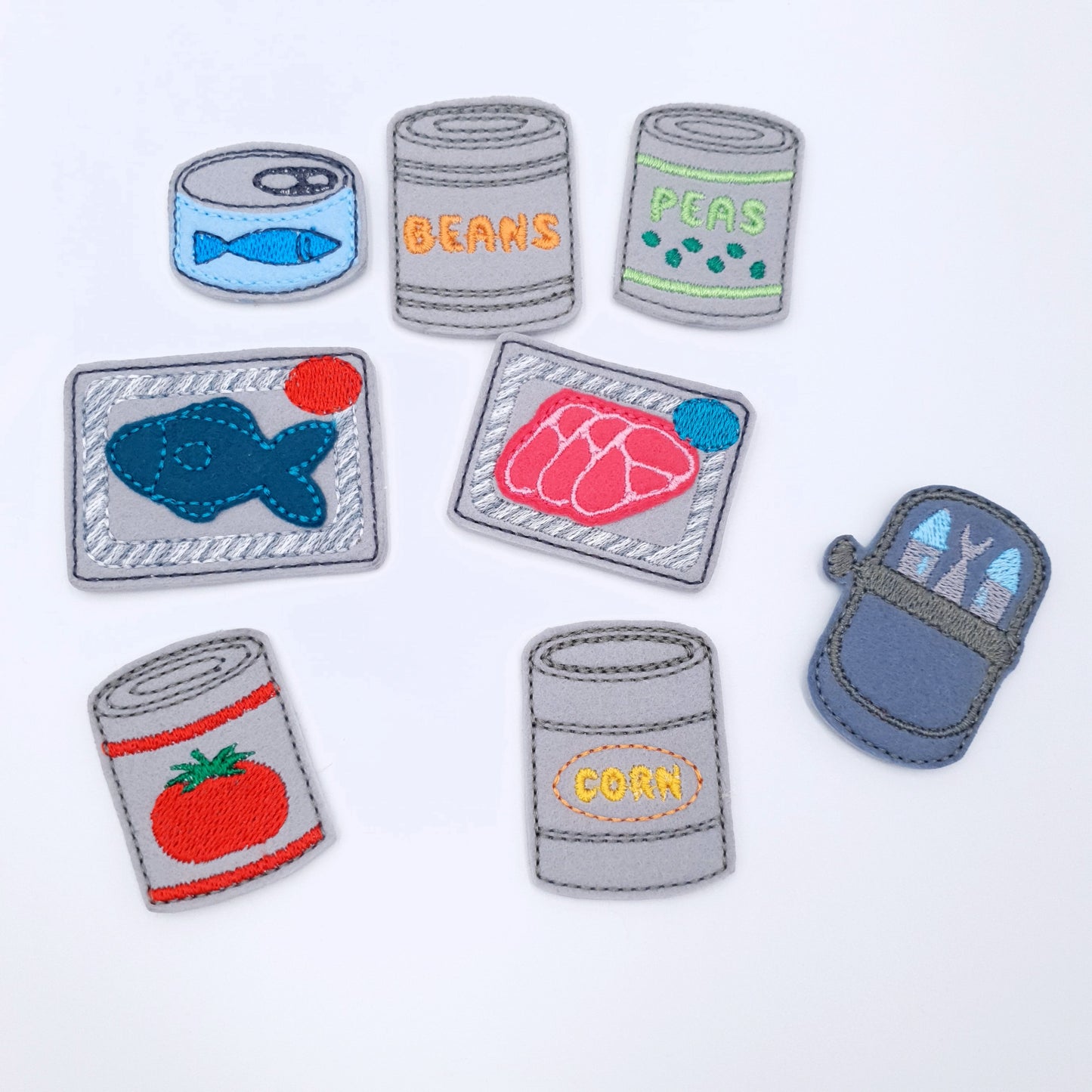 Canned Goods Play Food ITH Machine Embroidery Applique Set