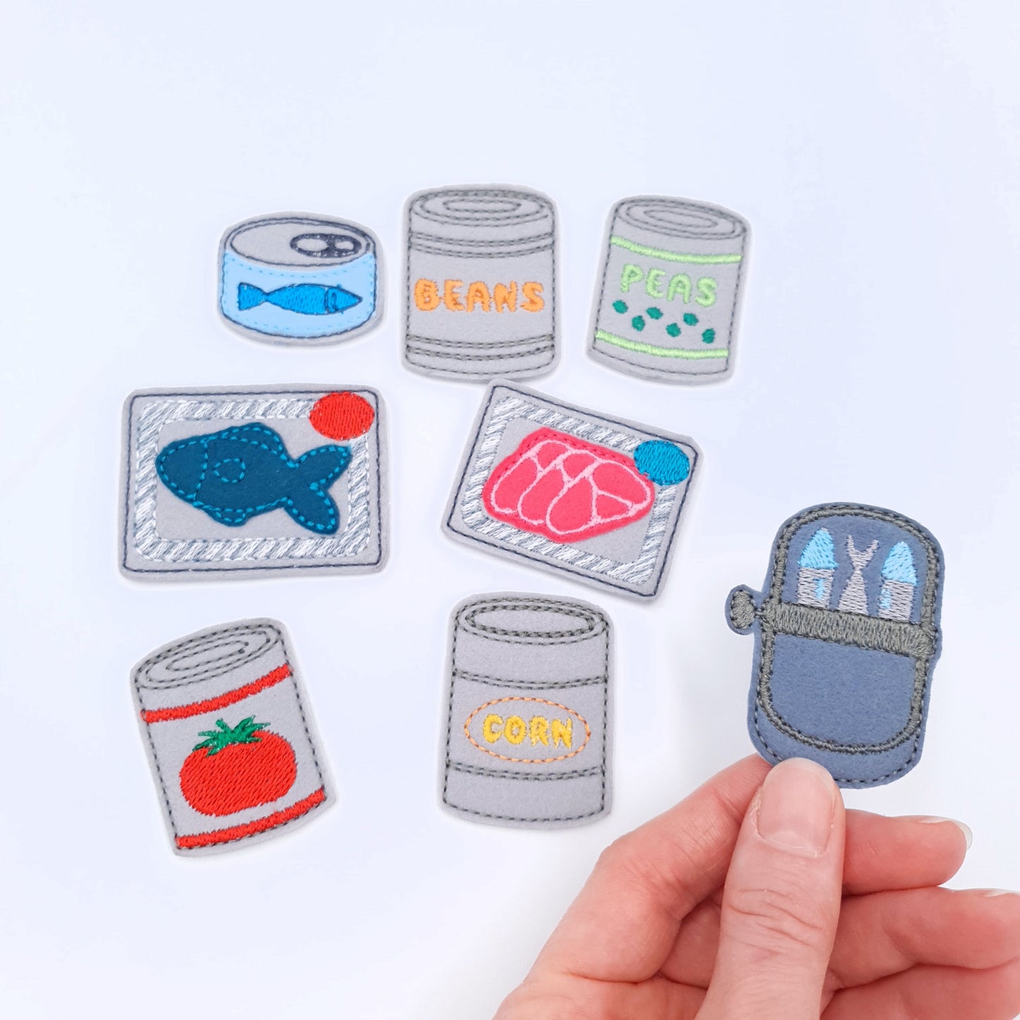 Canned Goods Play Food ITH Machine Embroidery Applique Set
