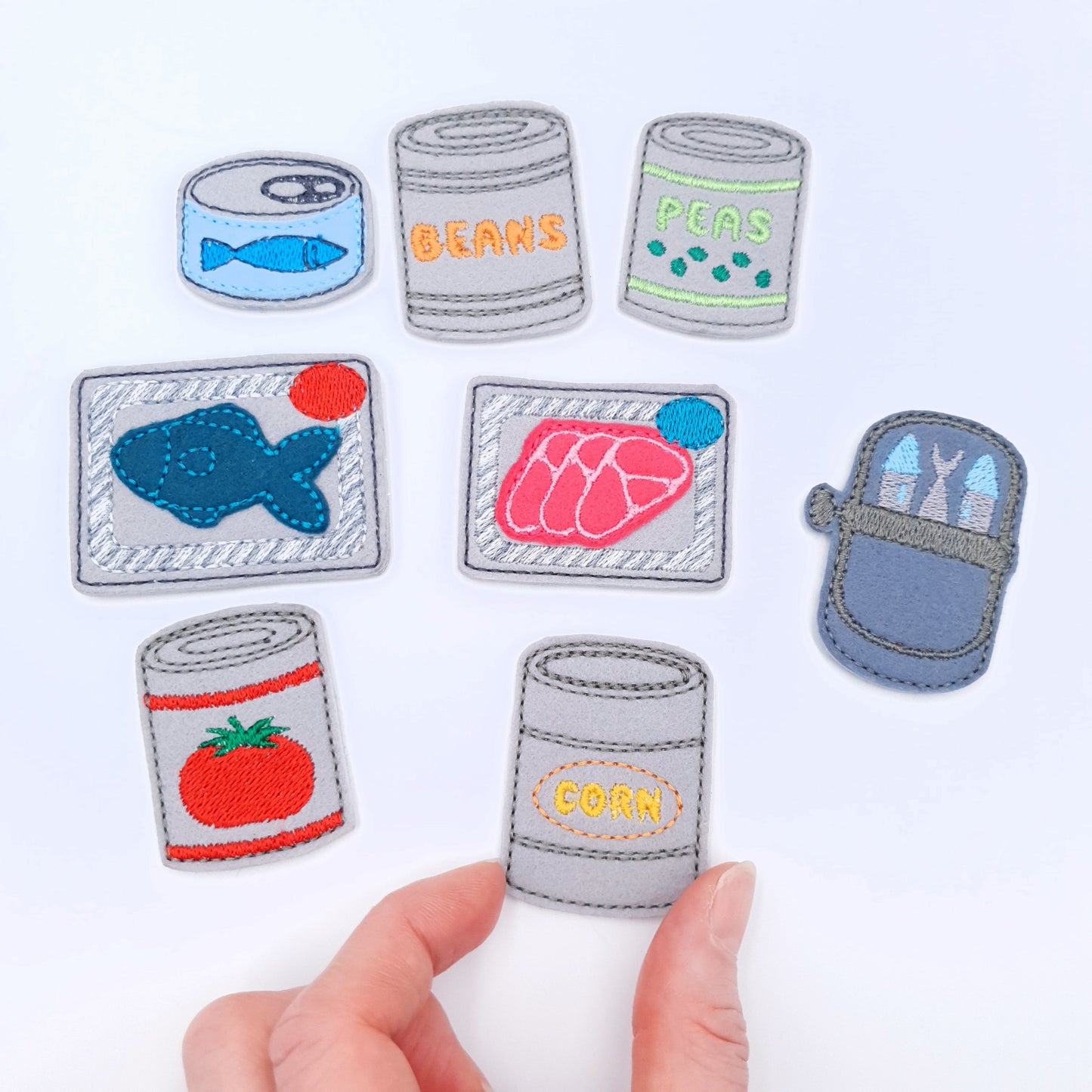 Canned Goods Play Food ITH Machine Embroidery Applique Set