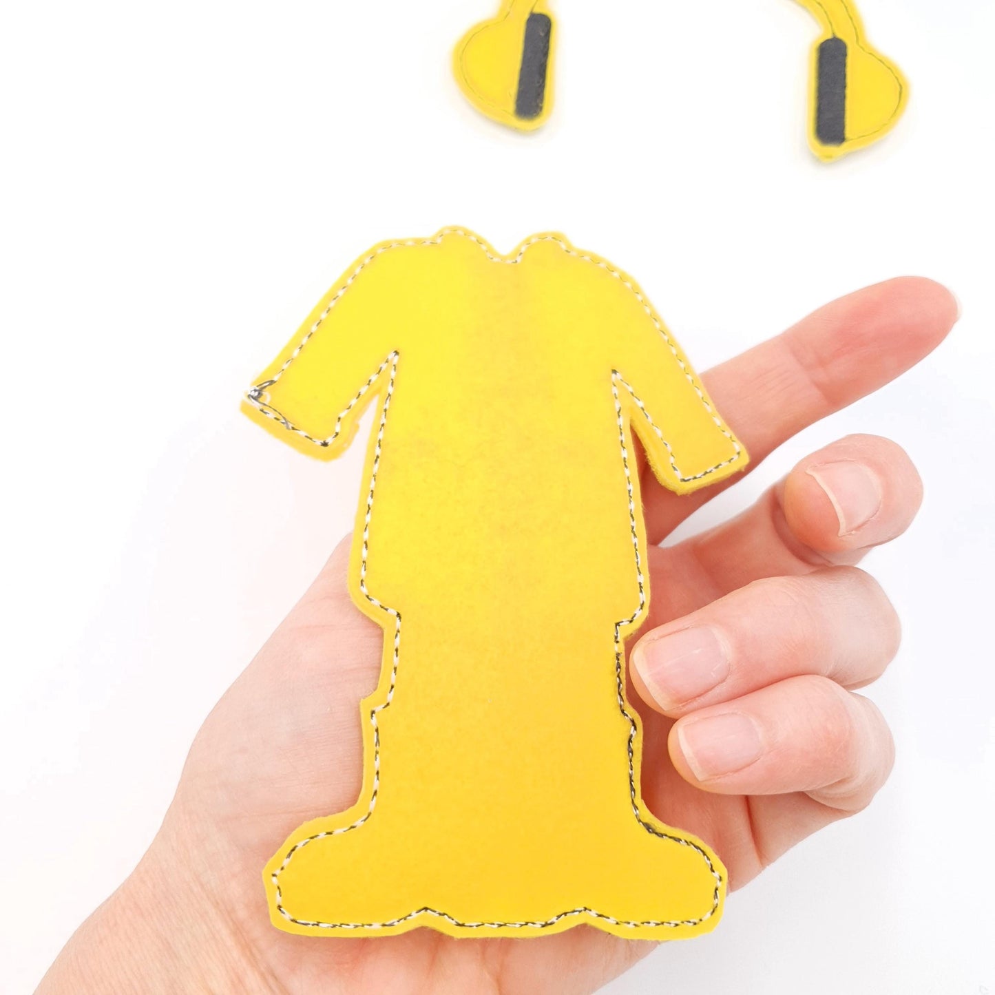 Bright Yellow Rain Gear Set and Earmuffs ITH Embroidery Design