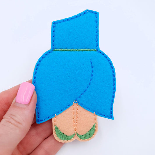 Felt Doll Dress Machine Embroidery Design ITH Blue Fairy Tale Outfit 5x7 Hoop