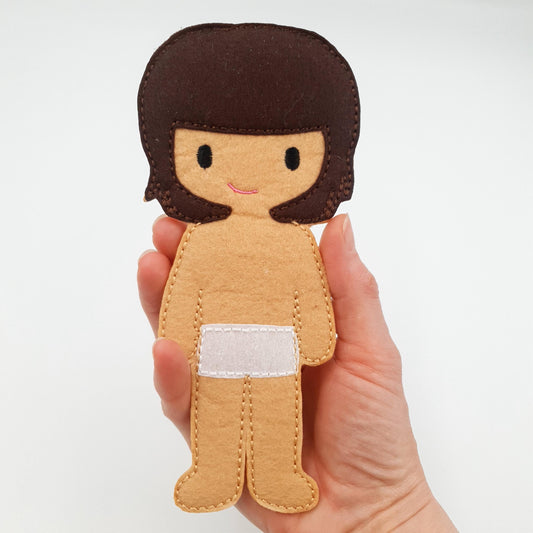 ITH Felt Boy Doll Machine Embroidery Pattern Quiet Book Prince 5x7 Hoop Digital Download