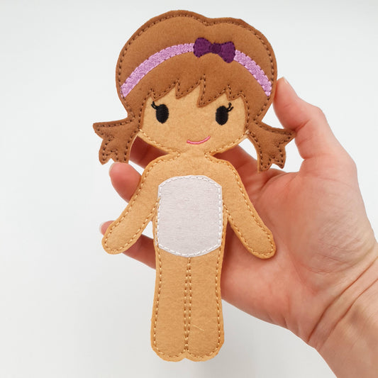 ITH Felt Doll Pattern: Quiet Book Girl, 5x7 Hoop (Digital Download)