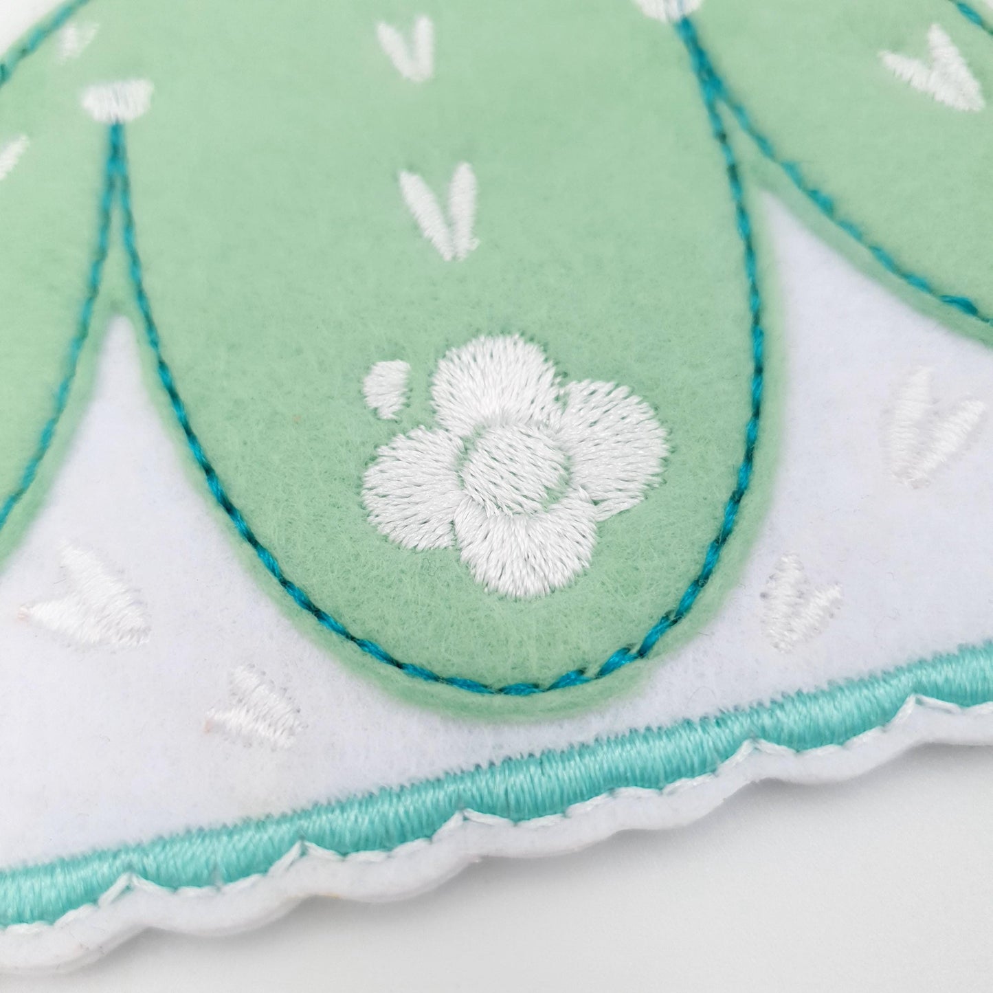 Whimsical Mint Green Dress and Umbrella ITH Embroidery Design