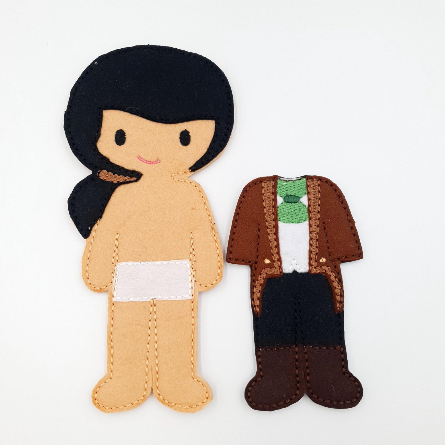 Felt Boy Doll & Suit ITH Embroidery Design 5x7 Gentleman Outfit Digital Download