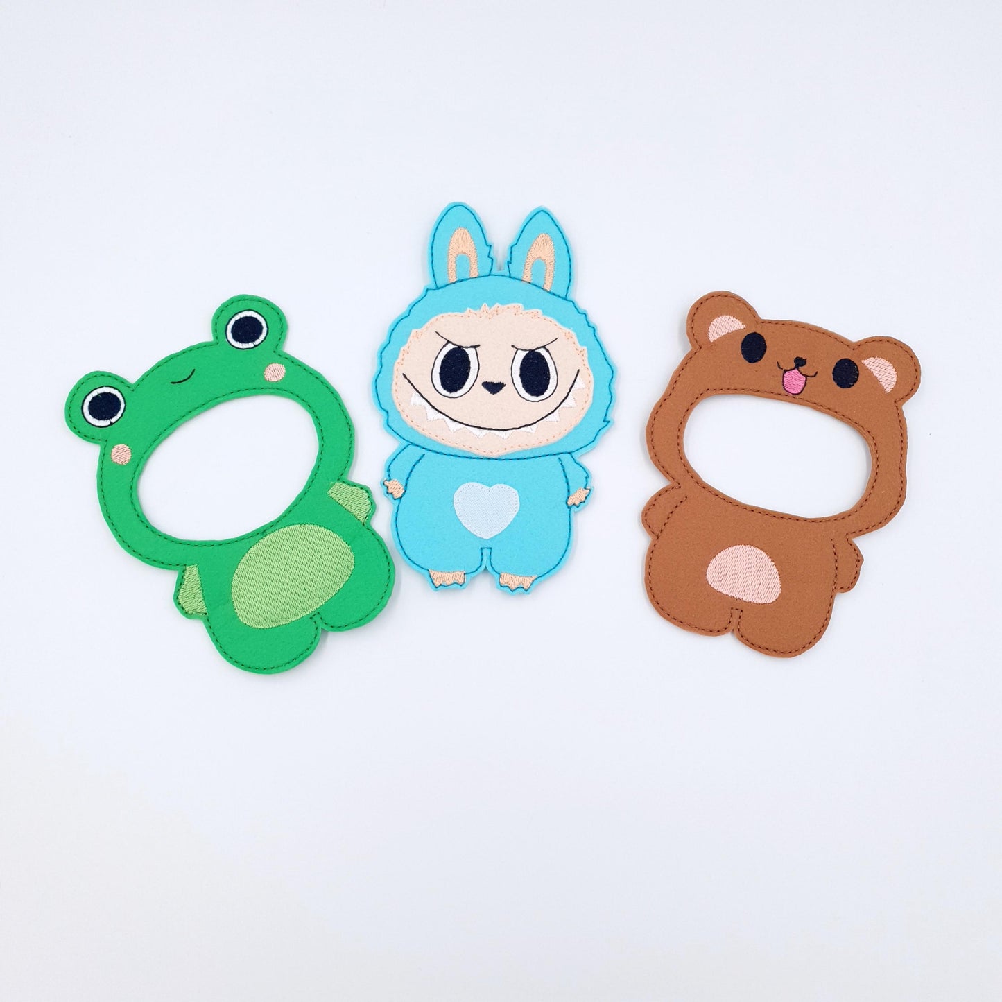 Felt Labubu Doll with Animal Suits Machine Embroidery File Quiet Book