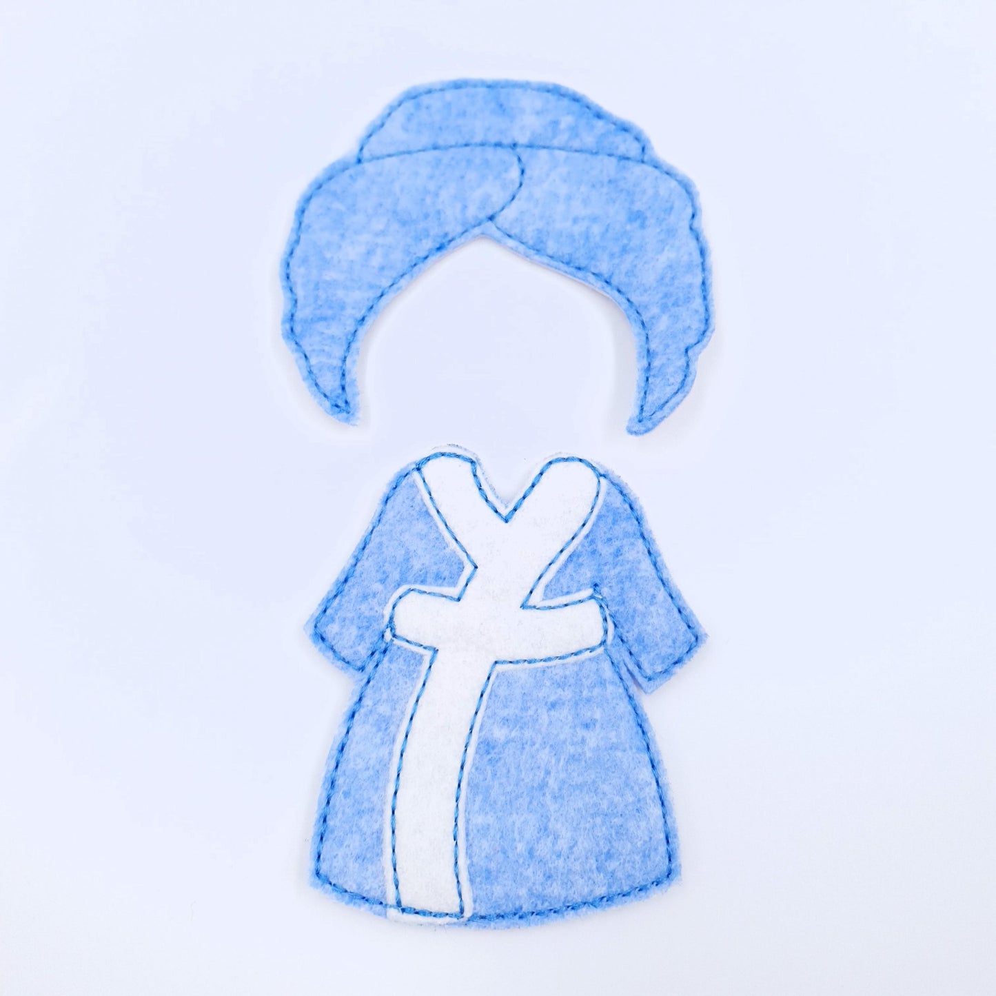 Doll Clothes Spa Robe Machine Embroidery Design ITH Pattern Felt Bathrobe 5x7 Hoop