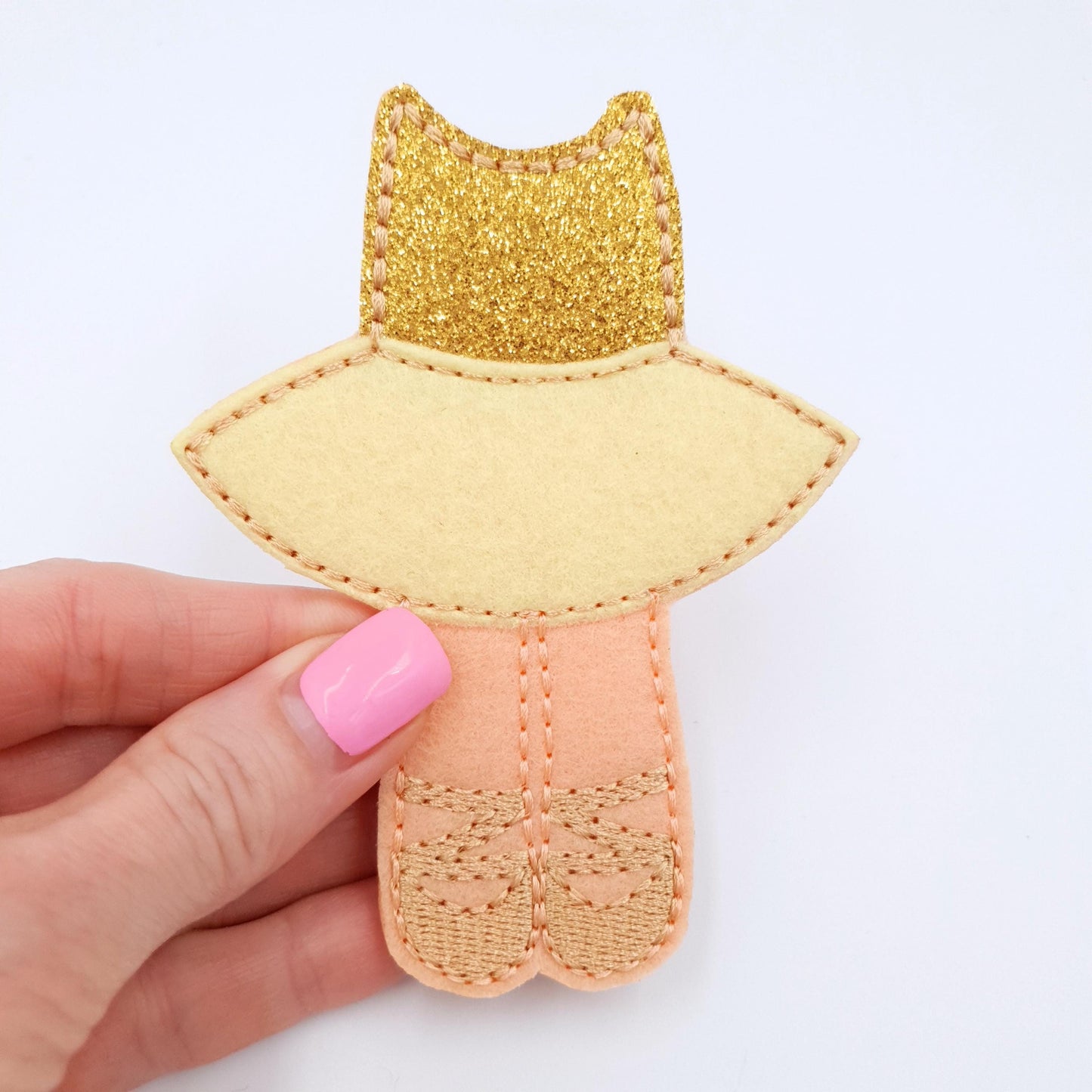 Felt Doll Outfit Machine Embroidery Design ITH Princess Dress Ballerina Set 5x7 Hoop