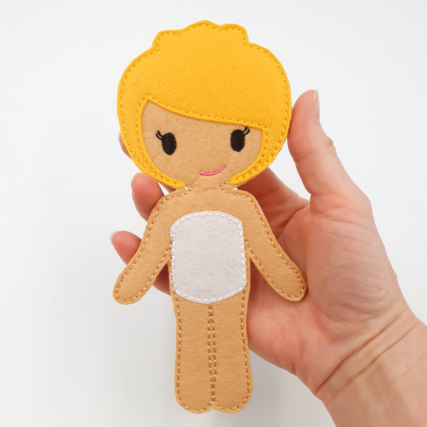 Cheerful Girl Doll Embroidery - 5x7 Hoop Digital Pattern for Soft Toy