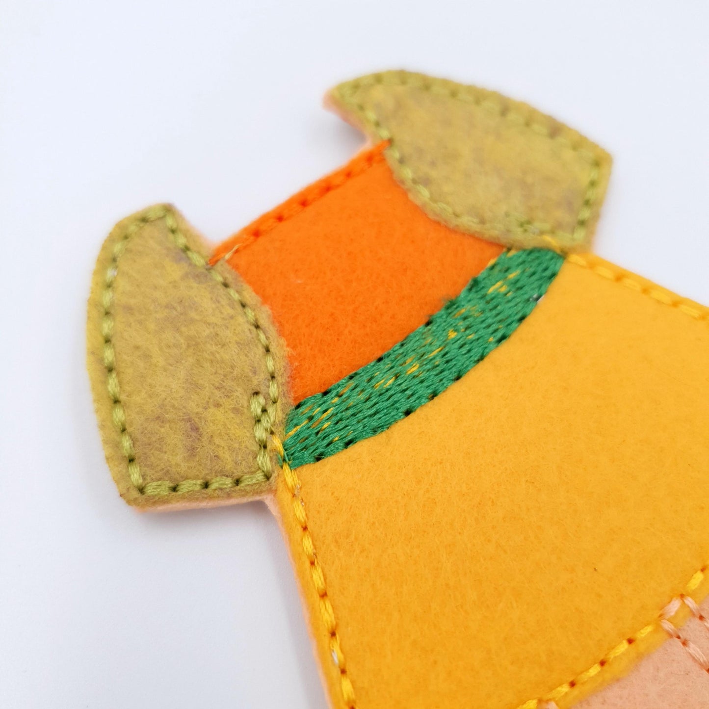 Playtime Doll Outfit Embroidery Pattern Yellow Dress for Felt Doll