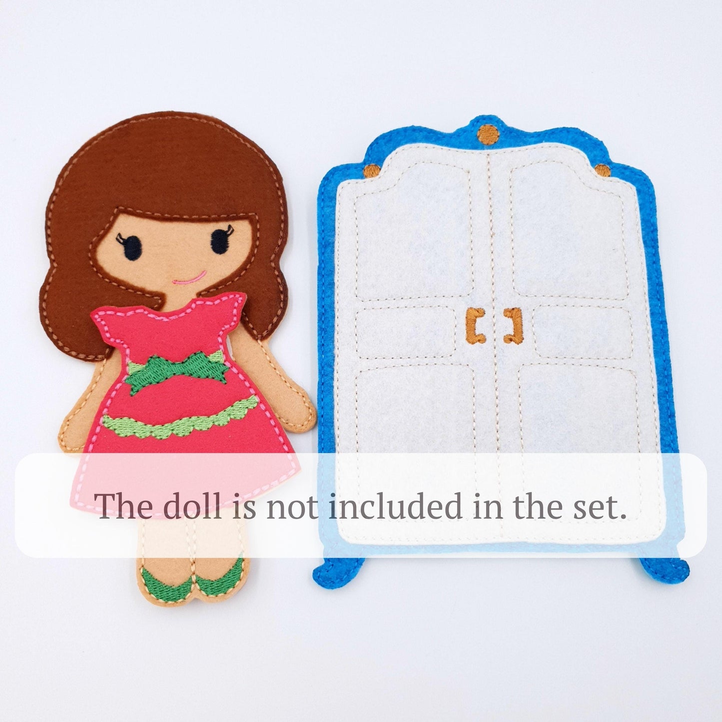 Doll Clothes Wardrobe Machine Embroidery Design Felt Closet ITH Pattern