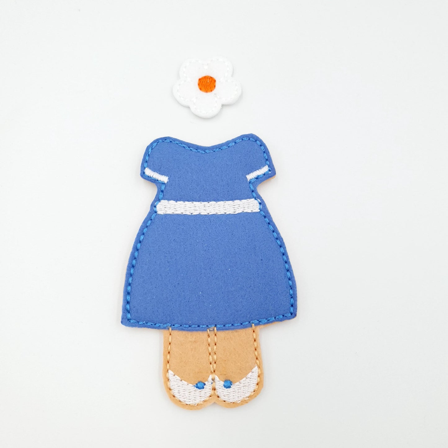 ITH Doll Dress Embroidery Design Daisy Felt Clothes Pattern 5x7 Hoop File