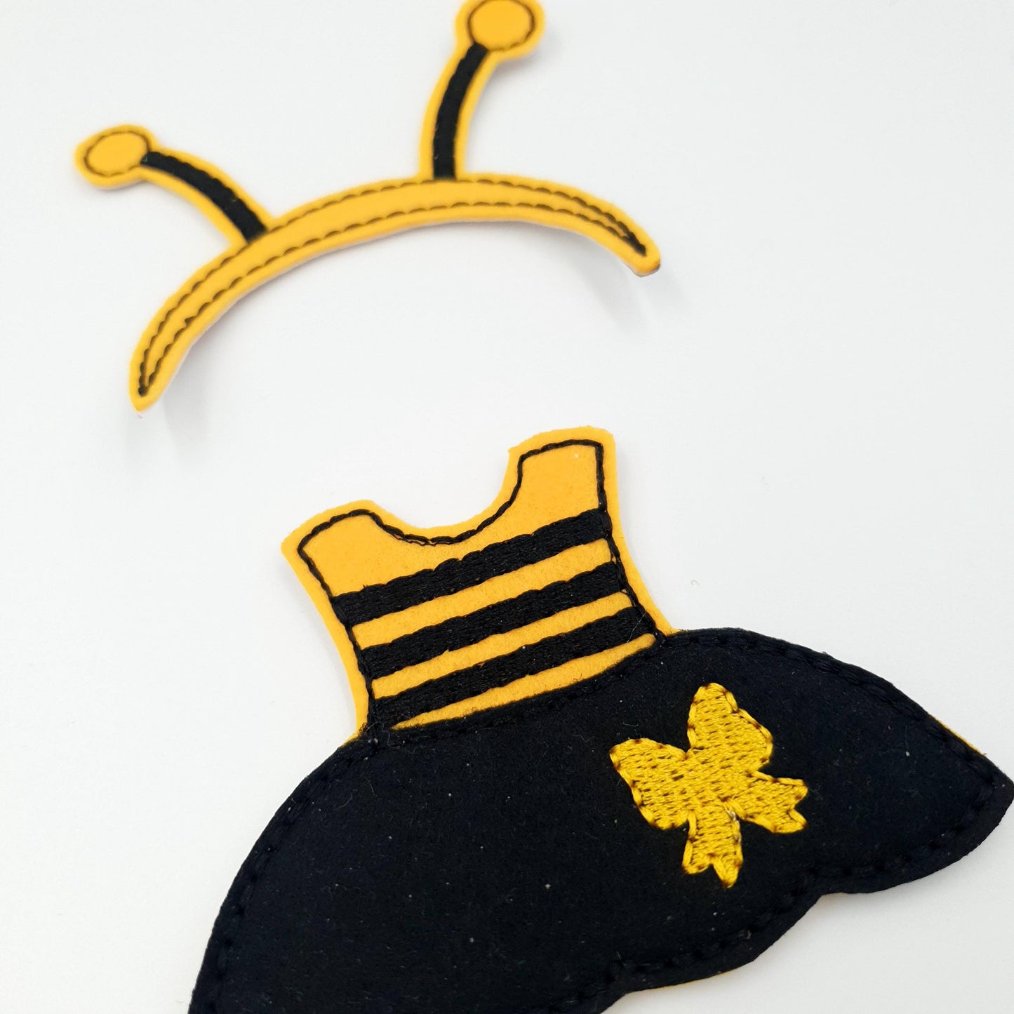 Bee Doll Dress Embroidery 5x7 Hoop Digital Pattern