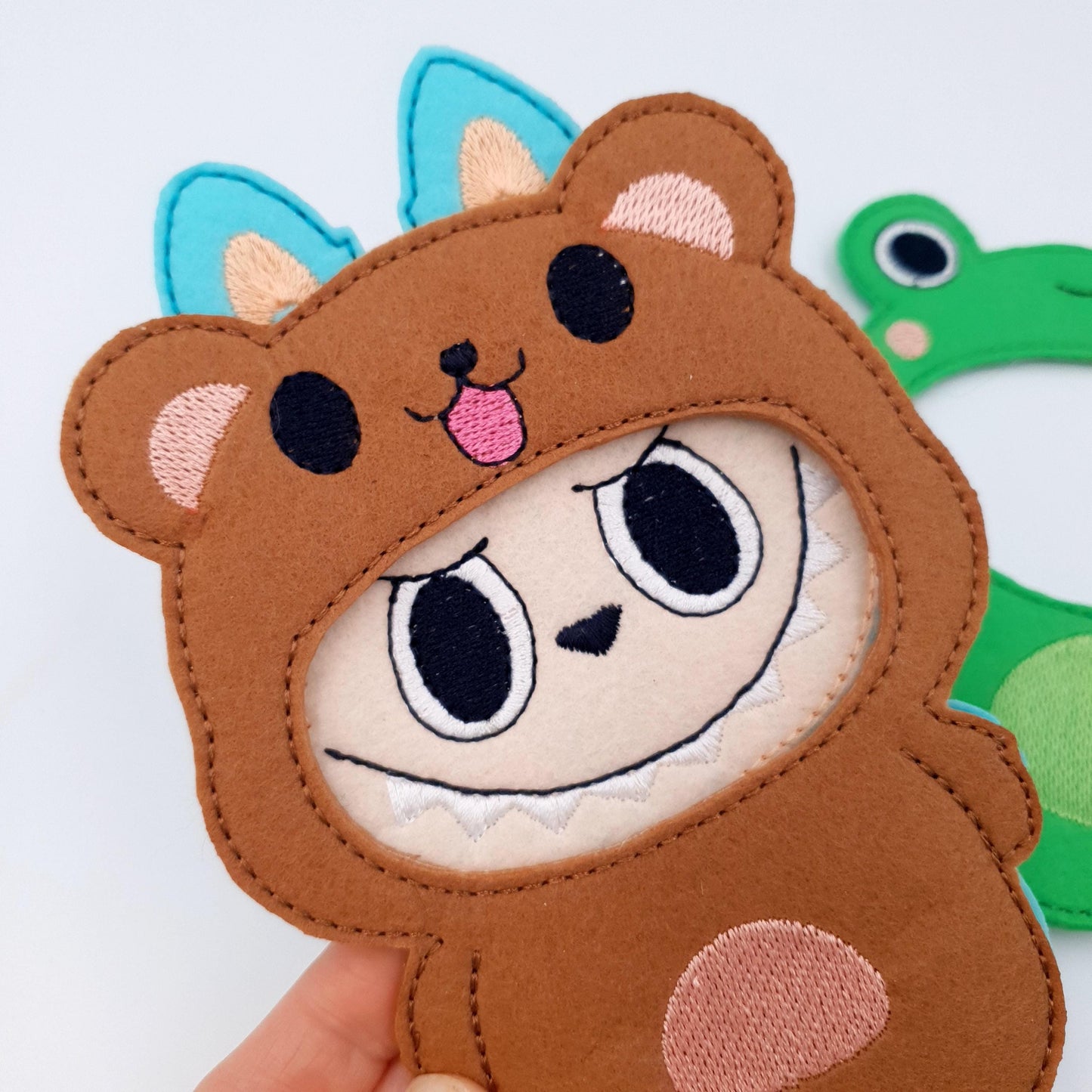 Felt Labubu Doll with Animal Suits Machine Embroidery File Quiet Book