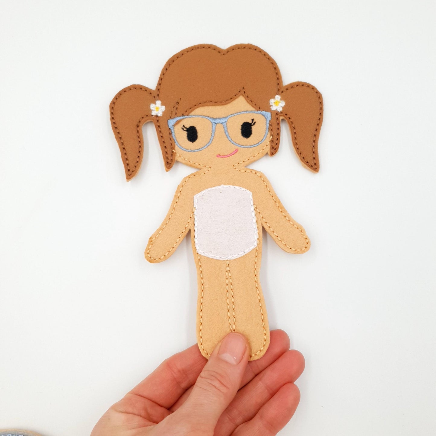 Glasses Doll Embroidery - 5x7 Hoop Digital Pattern Toy