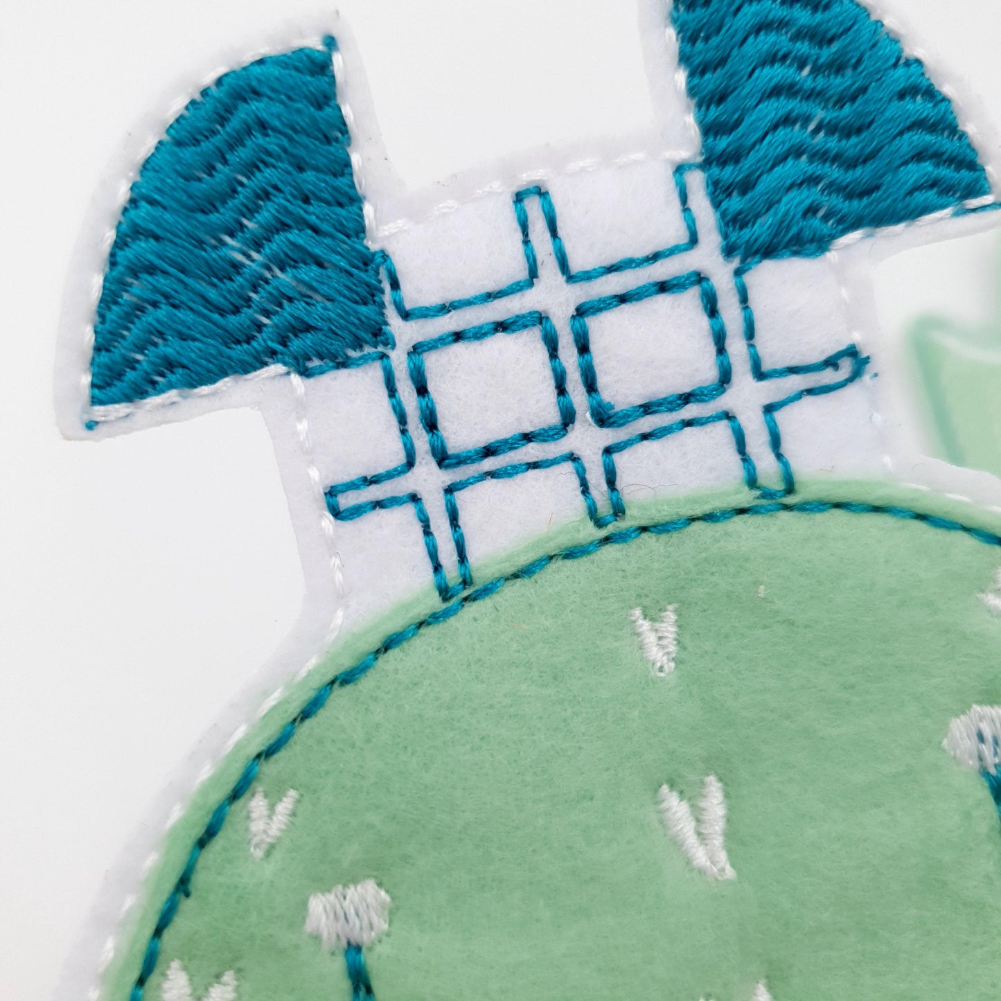 Whimsical Mint Green Dress and Umbrella ITH Embroidery Design