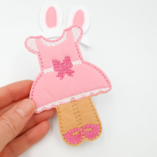 ITH Bunny Doll Outfit Embroidery Design Easter Dress & Ears 5x7 Hoop Pattern File