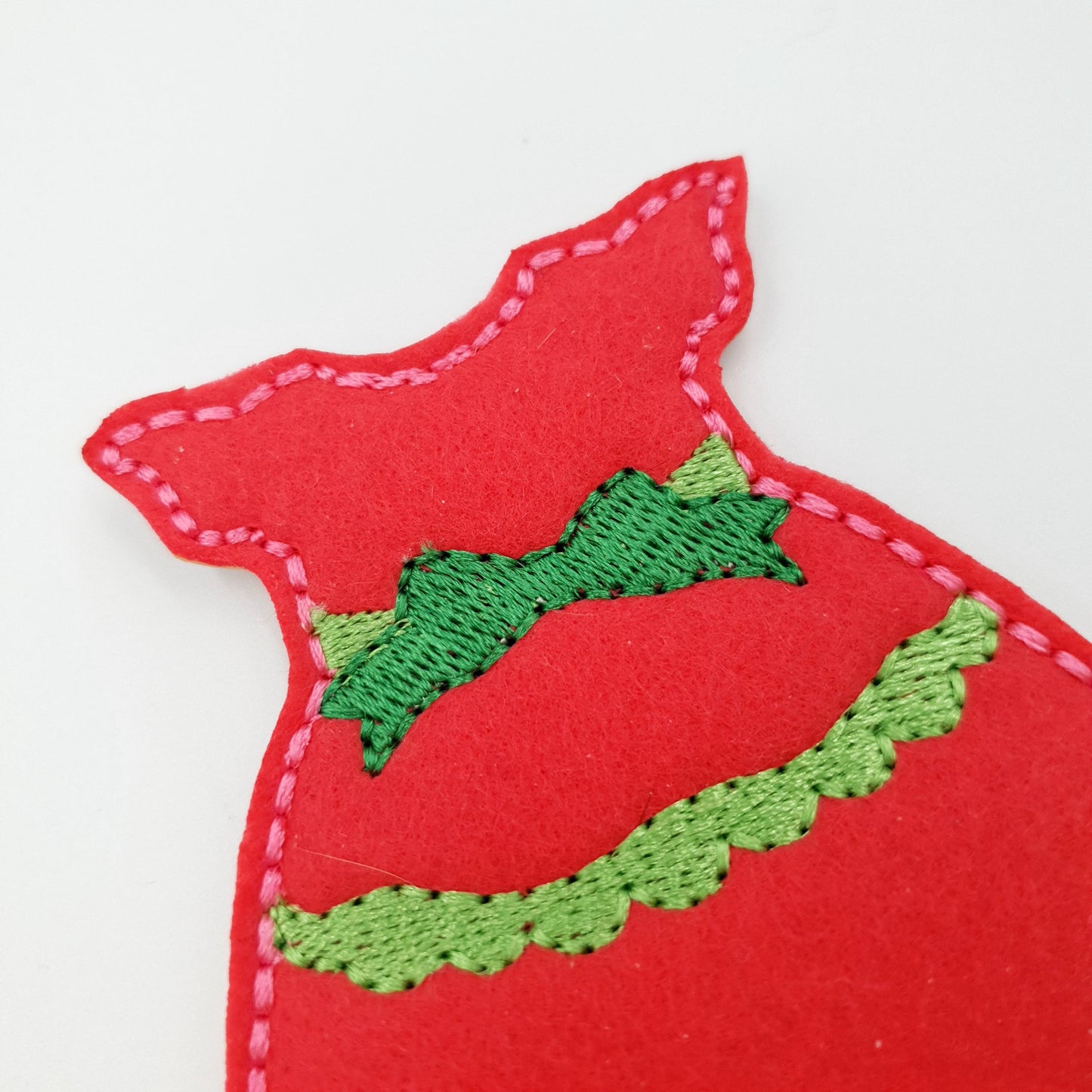 Christmas Elf Dress ITH Embroidery Design Felt Doll Holiday Outfit 5x7 Digital Download
